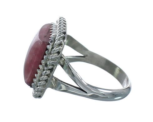 Native American Navajo Rhodochrosite And Silver Ring Size 6-1/2 X11044