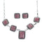 Native American Authentic Navajo Rhodochrosite Sterling Silver Necklace Set X11029