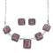 Native American Authentic Navajo Rhodochrosite Sterling Silver Necklace Set X11030