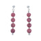 Sterling Silver Rhodochrosite Bead Post Dangle Earrings X11050