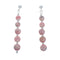 Genuine Sterling Silver Rhodochrosite Bead Post Dangle Earrings X11051