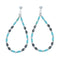 Man Made Turquoise Hematite Liquid Sterling Silver Post Dangle Earrings X11035