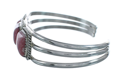 Genuine Navajo Rhodochrosite Sterling Silver Cuff Bracelet X11056