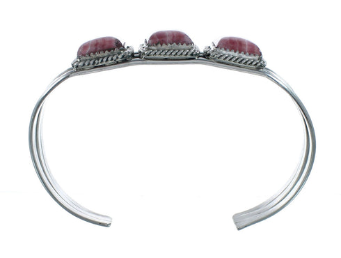 Genuine Navajo Rhodochrosite Sterling Silver Cuff Bracelet X11056