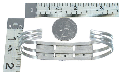 Genuine Navajo Rhodochrosite Sterling Silver Cuff Bracelet X11056