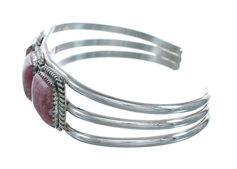 Genuine Navajo Rhodochrosite Sterling Silver Cuff Bracelet X11058