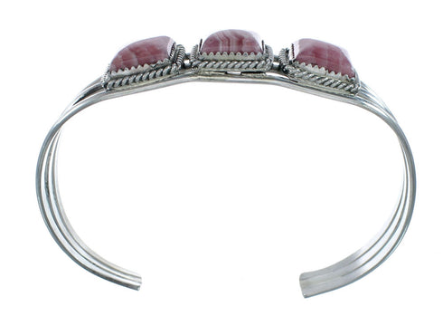 Genuine Navajo Rhodochrosite Sterling Silver Cuff Bracelet X11058