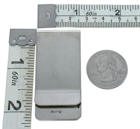 Genuine Navajo Lapis Sterling Silver Money Clip X11078