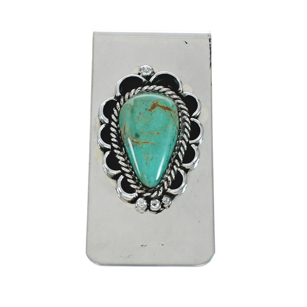Genuine Navajo Turquoise Sterling Silver Money Clip X11081