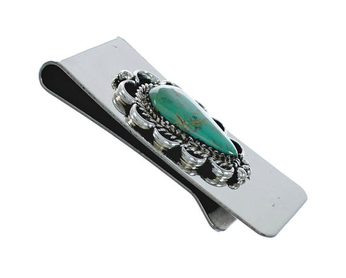 Genuine Navajo Turquoise Sterling Silver Money Clip X11081
