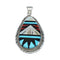 Native American Zuni Multicolor Inlay Sterling Silver Pendant NN20451