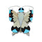 Native American Zuni Multicolor Sterling Silver Butterfly Pendant And Pin NN20450