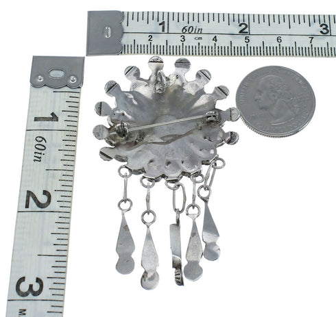 Zuni Sterling Silver Multicolor Sun Pin Pendant NN20461