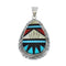 Native American Zuni Multicolor Inlay Sterling Silver Pendant NN20448