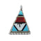 Zuni Indian Triangle Sterling Silver And Multicolor Inlay Pendant NN20460