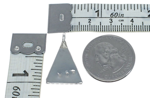 Zuni Indian Triangle Sterling Silver And Multicolor Inlay Pendant NN20460