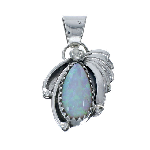 Native American Leaf Opal And Sterling Silver Pendant NN20456