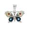 Native American Zuni Multicolor Sterling Silver Butterfly Pendant NX11568