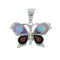 Native American Zuni Multicolor Sterling Silver Butterfly Pendant NX11570