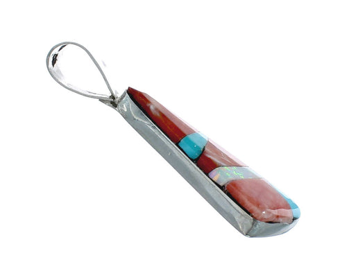 Native American Multicolor Sterling Silver Pendant NX11575