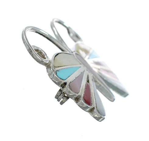 Native American Zuni Multicolor Inlay Butterfly Pin Pendant NX11565