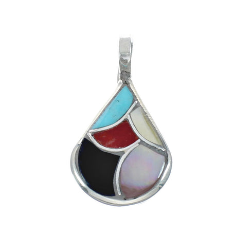 Native American Zuni Multicolor Sterling Silver Pendant NX11579