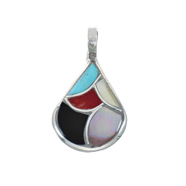 Native American Zuni Multicolor Sterling Silver Pendant NX11579