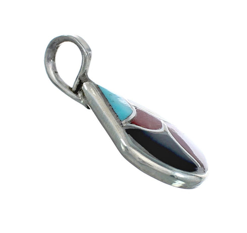 Native American Zuni Multicolor Sterling Silver Pendant NX11579