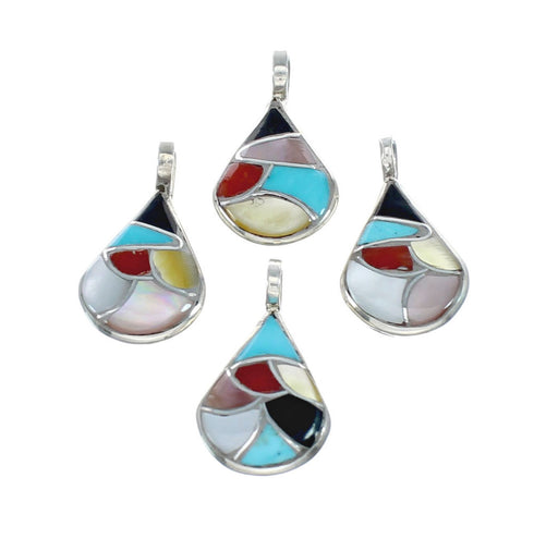 Native American Zuni Multicolor Sterling Silver Pendant NX11579