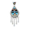 Native American Zuni Multicolor Sterling Silver Sun Tear Drop Pendant NX11563