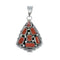 Navajo Jewelry Coral Genuine Sterling Silver Pendant NN20446