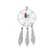 Turquoise And Coral Sterling Silver Dream Catcher Feather Navajo Pendant NN20447
