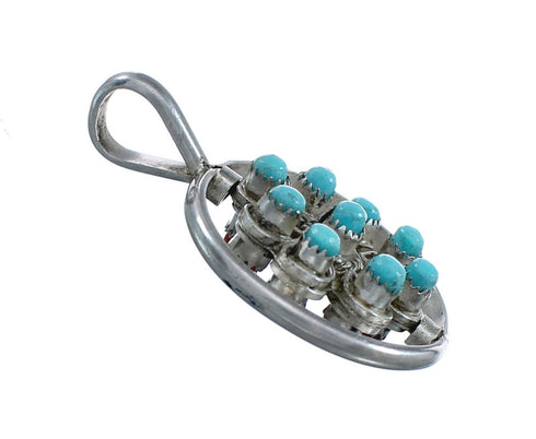 Reversible Zuni Sterling Silver Coral & Turquoise Pendant NN20444
