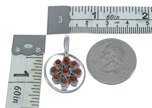 Reversible Zuni Sterling Silver Coral & Turquoise Pendant NN20444