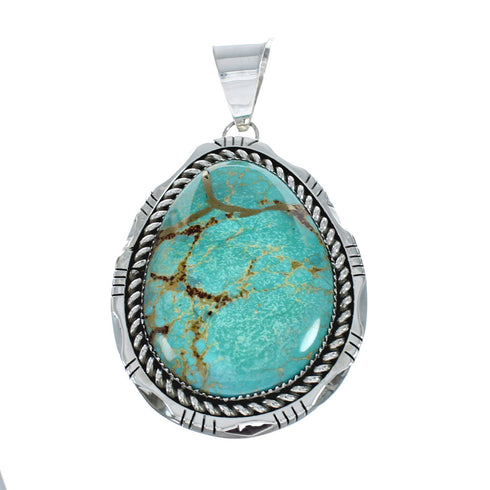 Authentic Navajo Kingman Turquoise Sterling Silver Pendant NN20429