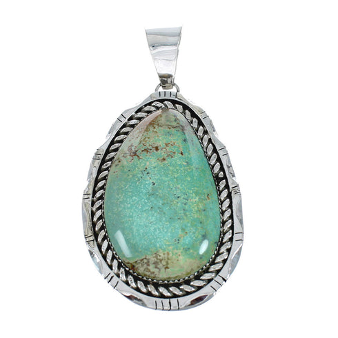 Authentic Navajo Kingman Turquoise Sterling Silver Pendant NN20435