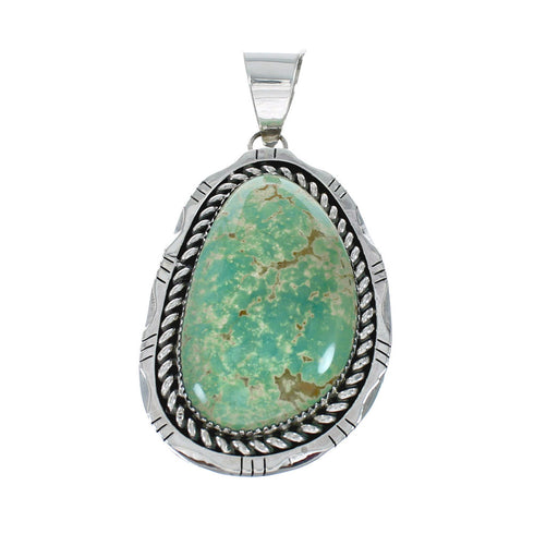 Authentic Navajo Kingman Turquoise Sterling Silver Pendant NN20436