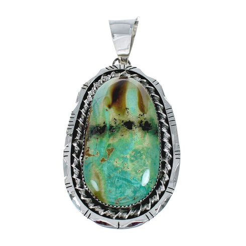Authentic Navajo Kingman Turquoise Sterling Silver Pendant NN20432