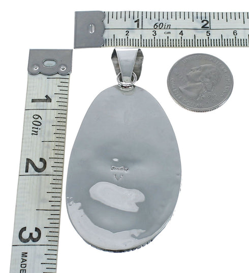 Authentic Navajo Kingman Turquoise Sterling Silver Pendant NN20432