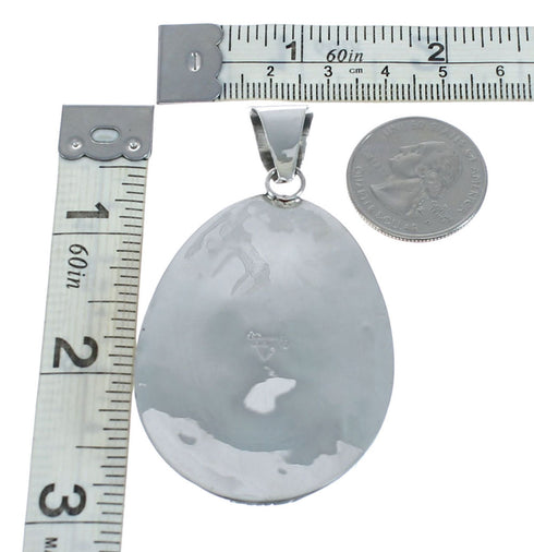Authentic Navajo Kingman Turquoise Sterling Silver Pendant NN20430