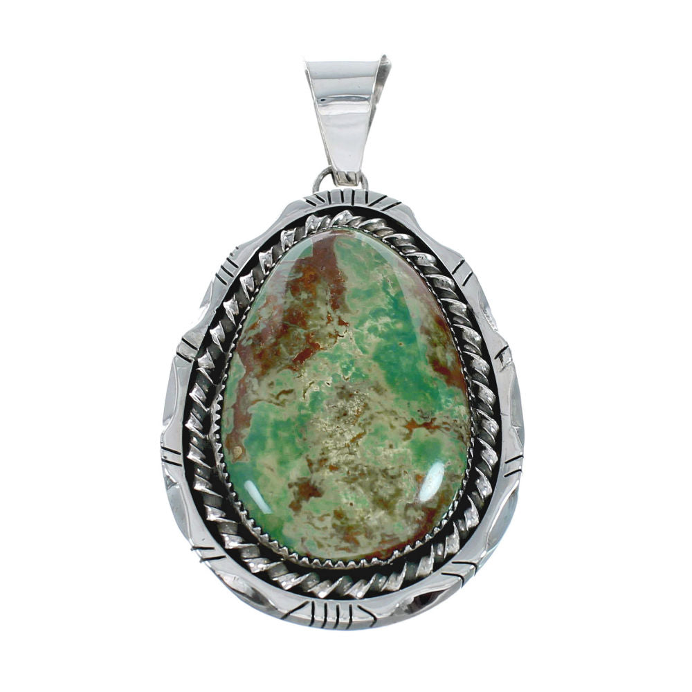 Authentic Navajo Kingman Turquoise Sterling Silver Pendant NN20431 ...