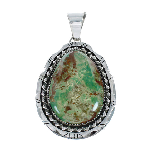 Authentic Navajo Kingman Turquoise Sterling Silver Pendant NN20431