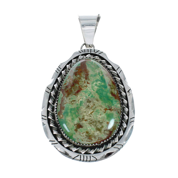 Authentic Navajo Kingman Turquoise Sterling Silver Pendant NN20431