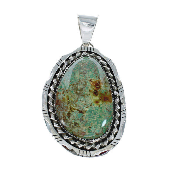 Authentic Navajo Kingman Turquoise Sterling Silver Pendant NN20433