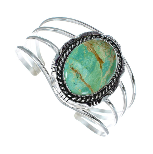 Authentic Kingman Turquoise Sterling Silver Navajo Cuff Bracelet NN20441