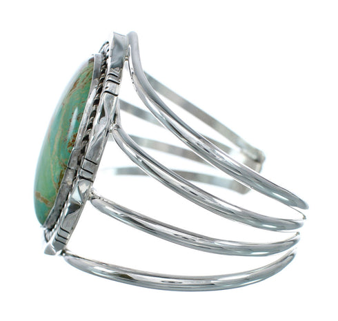 Authentic Kingman Turquoise Sterling Silver Navajo Cuff Bracelet NN20441