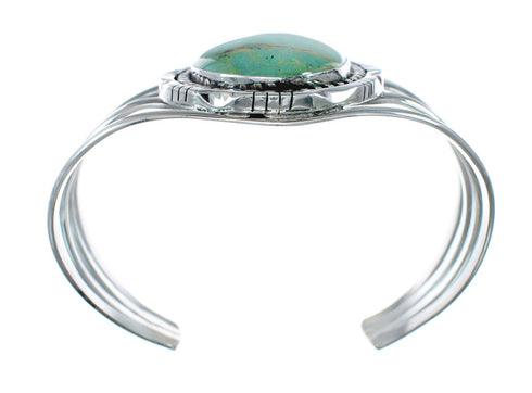 Authentic Kingman Turquoise Sterling Silver Navajo Cuff Bracelet NN20441
