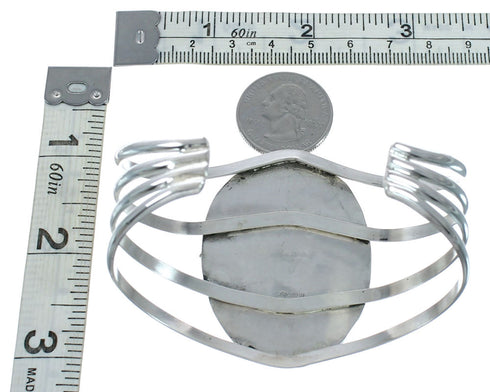 Authentic Kingman Turquoise Sterling Silver Navajo Cuff Bracelet NN20441