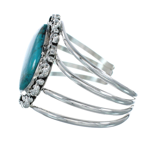 Authentic Kingman Turquoise Sterling Silver Navajo Cuff Bracelet NN20440