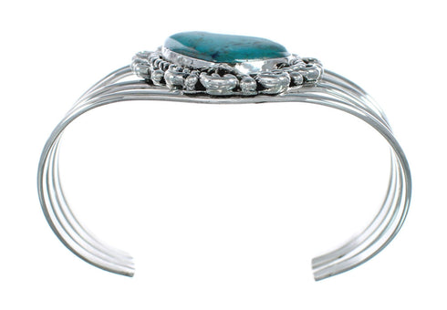 Authentic Kingman Turquoise Sterling Silver Navajo Cuff Bracelet NN20440